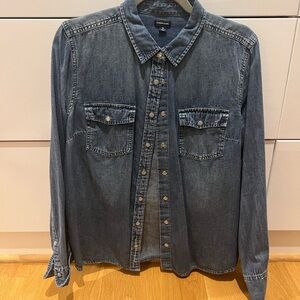 J. Crew Classic Blue Denim Top—Western—Sz 18